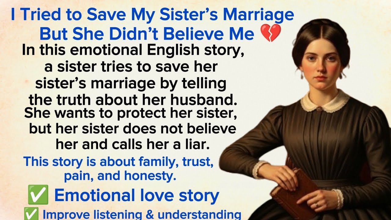 I Tried to Save My Sister’s Marriage… But She Didn’t Believe Me 💔 | Learn English A1–A2