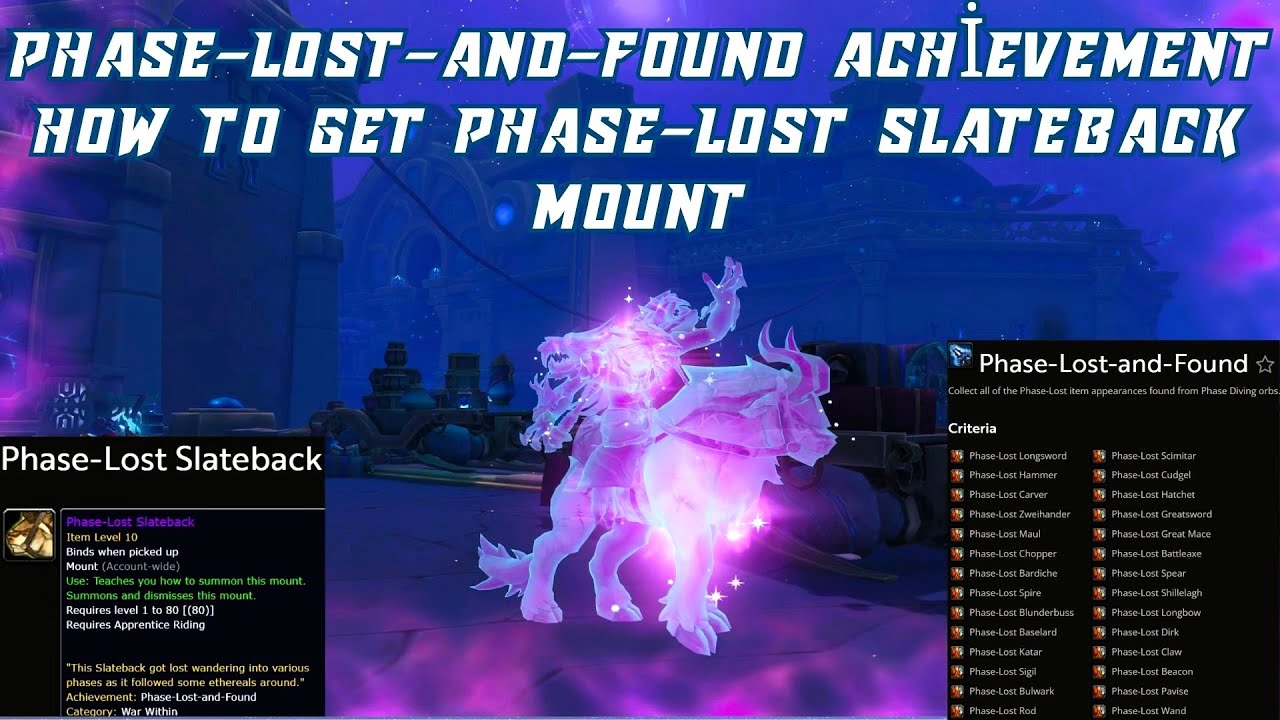 Phase-Lost-and-Found Achievement | How to Get Phase-Lost Slateback Mount | Phase Diving Orbs Farming