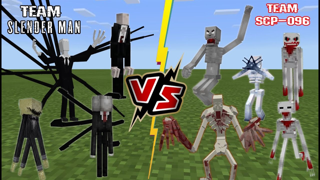 Team Slenderman VS Team SCP-096 (Best of Creepypasta battle Best of SCP) Minecraft PE