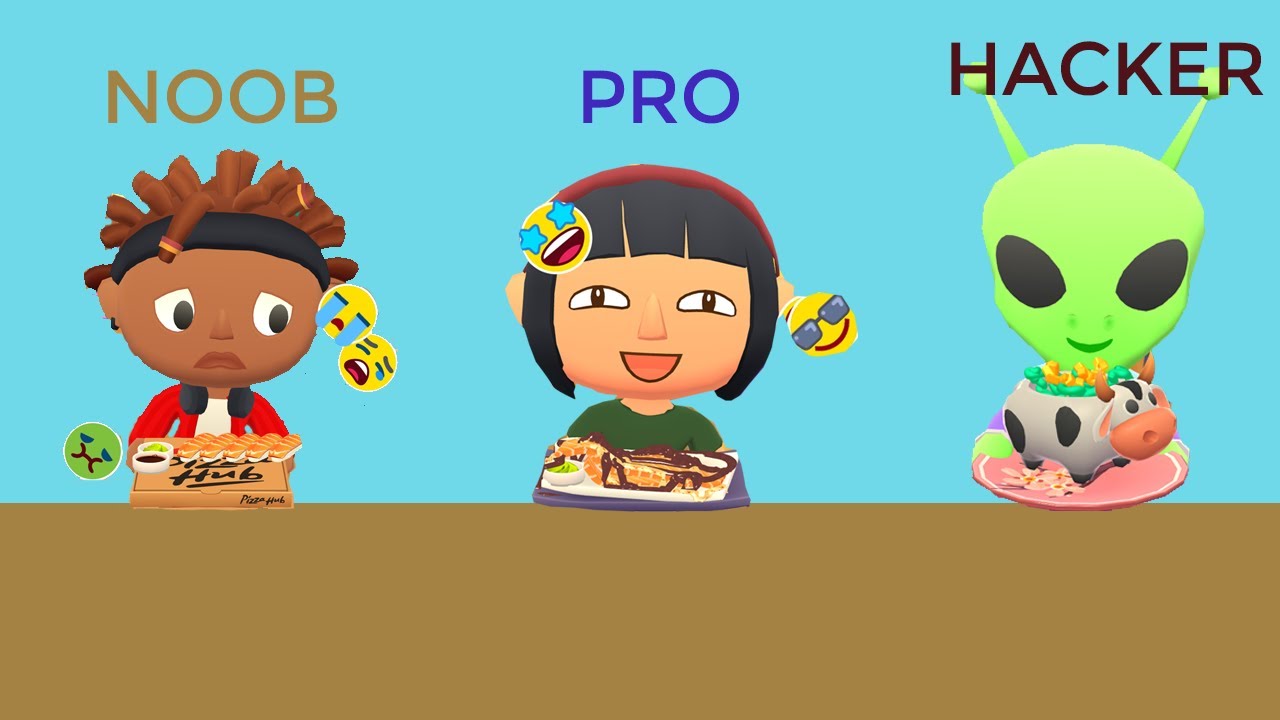 NOOB vs PRO vs HACKER - Sushi Roll 3D