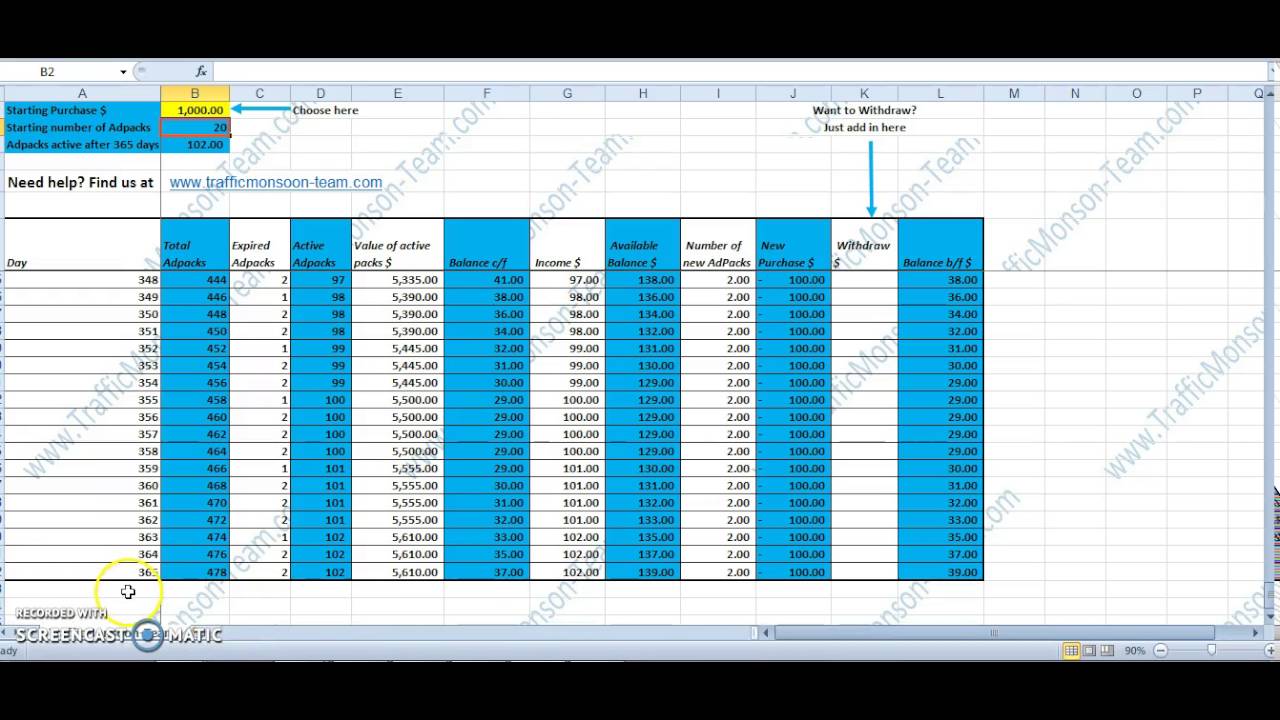Traffic Monsoon Calculator introduction