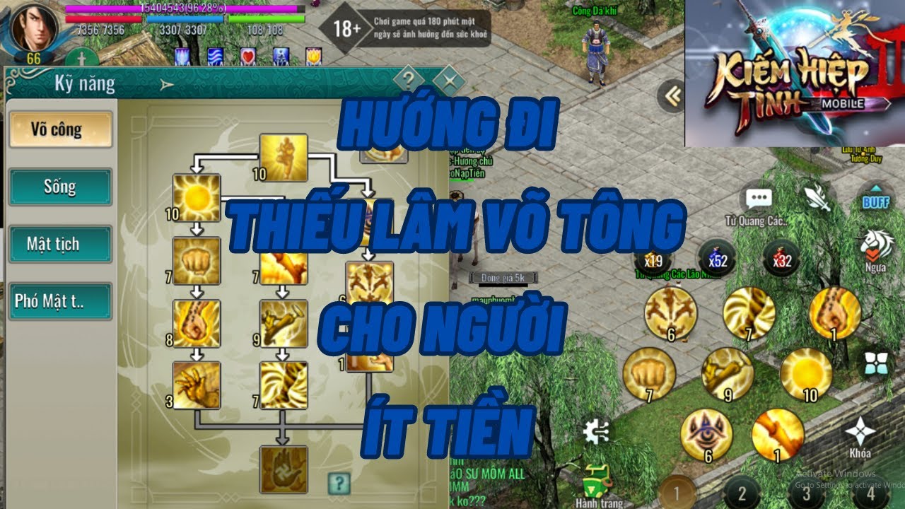 Tiêu Điểm Phái Thiêu Lâm Võ Tông TLQ Hướng Đi ít Tiền Nhất Võ Lâm mobile KHT2 Khánh Phò Mã