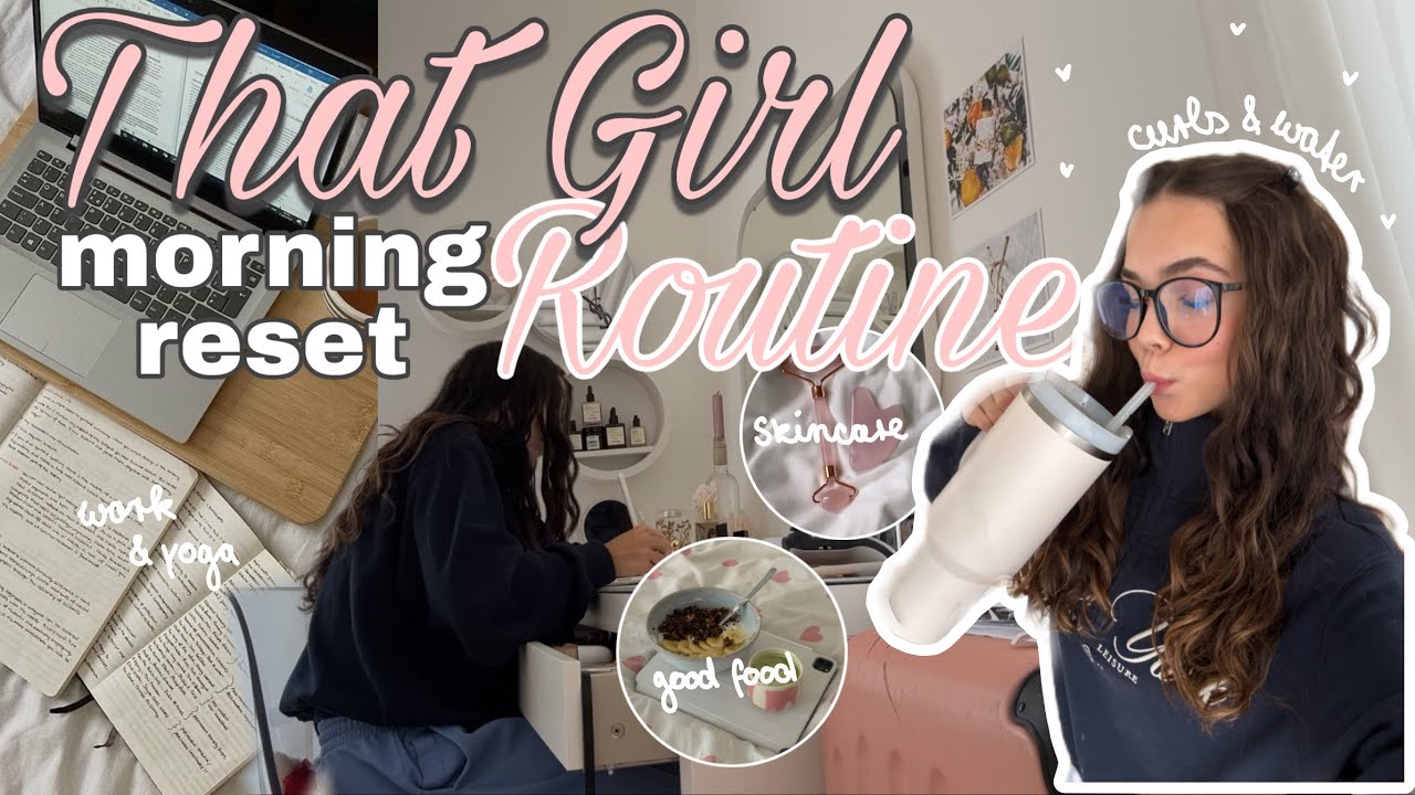 That girl morning reset routine ✨ yoga, curls, everything shower & motivation