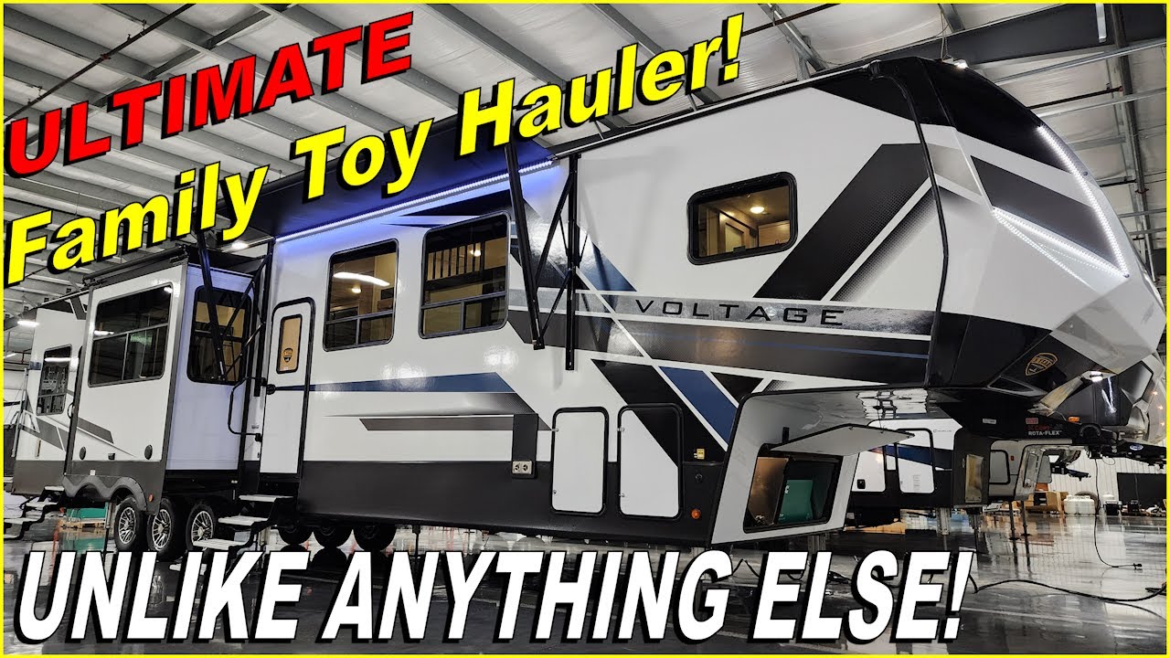 The Ultimate Family Toy Hauler! 2024 Voltage Triton 4271 Fifth Wheel at Couchs RV Nation