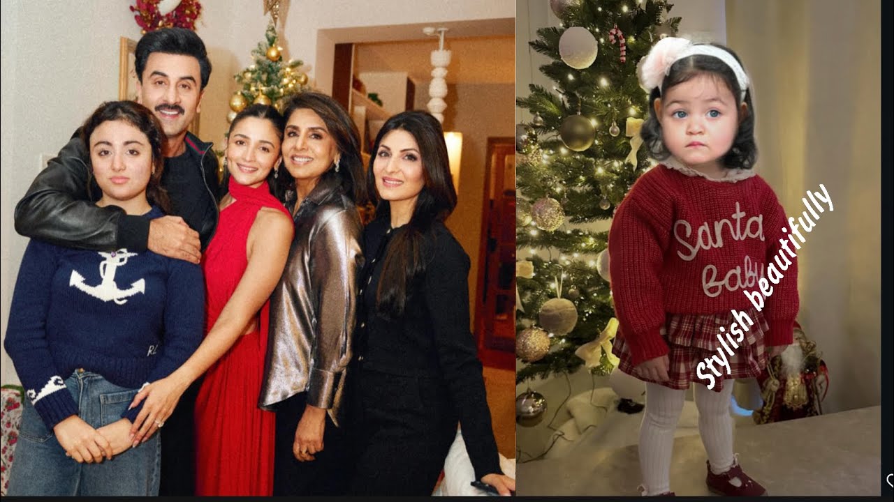Pregnant Alia Bhatt ranbir with raha Kapoor neetu kapoor Christmas party at new bungalow