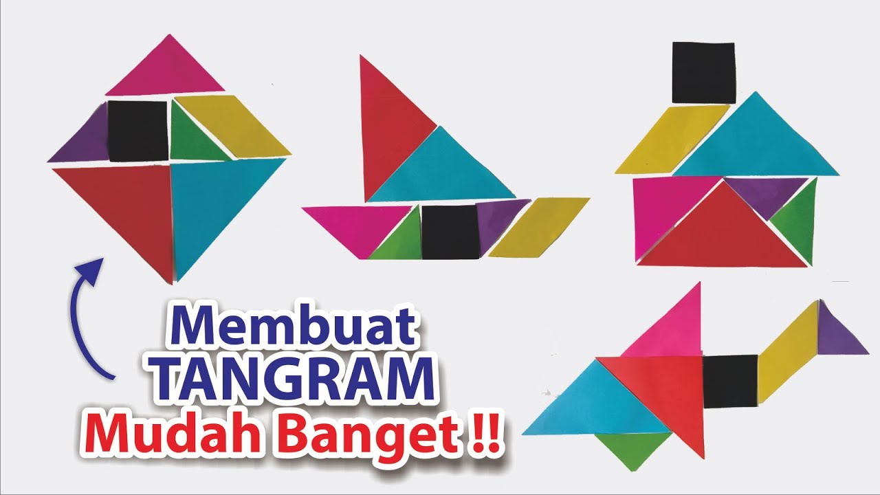 CARA MEMBUAT TANGRAM DARI KERTAS ORIGAMI YANG MUDAH DAN LENGKAP !!