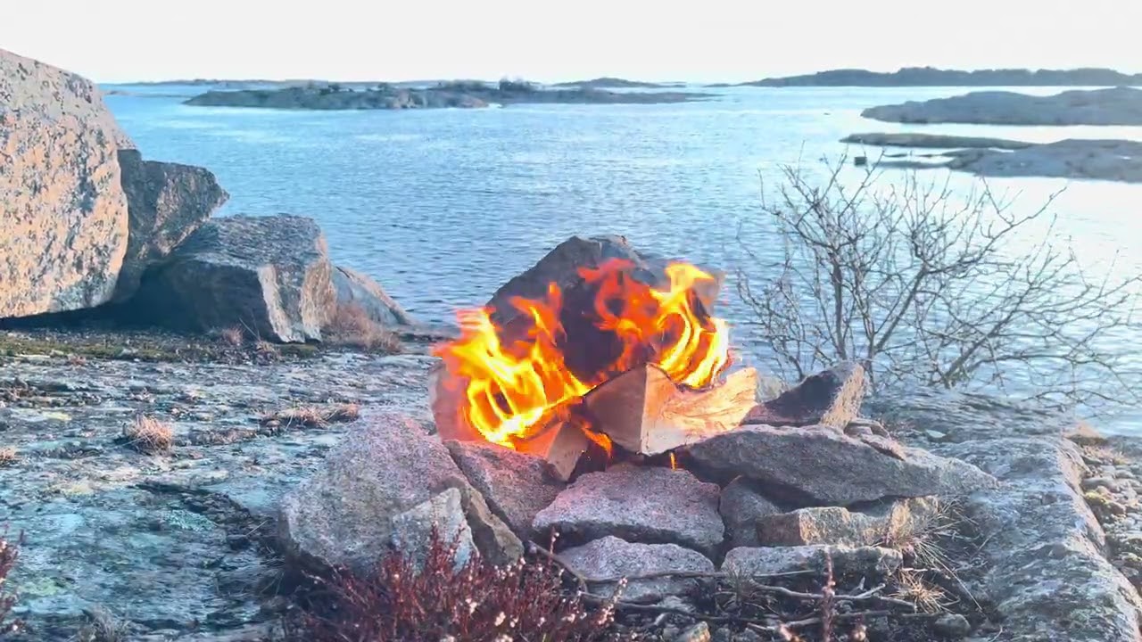 Real Campfire by the Sea 🔥🌊 | Relaxing Fire & Ocean Sounds (No Music, No Loop) #campfire