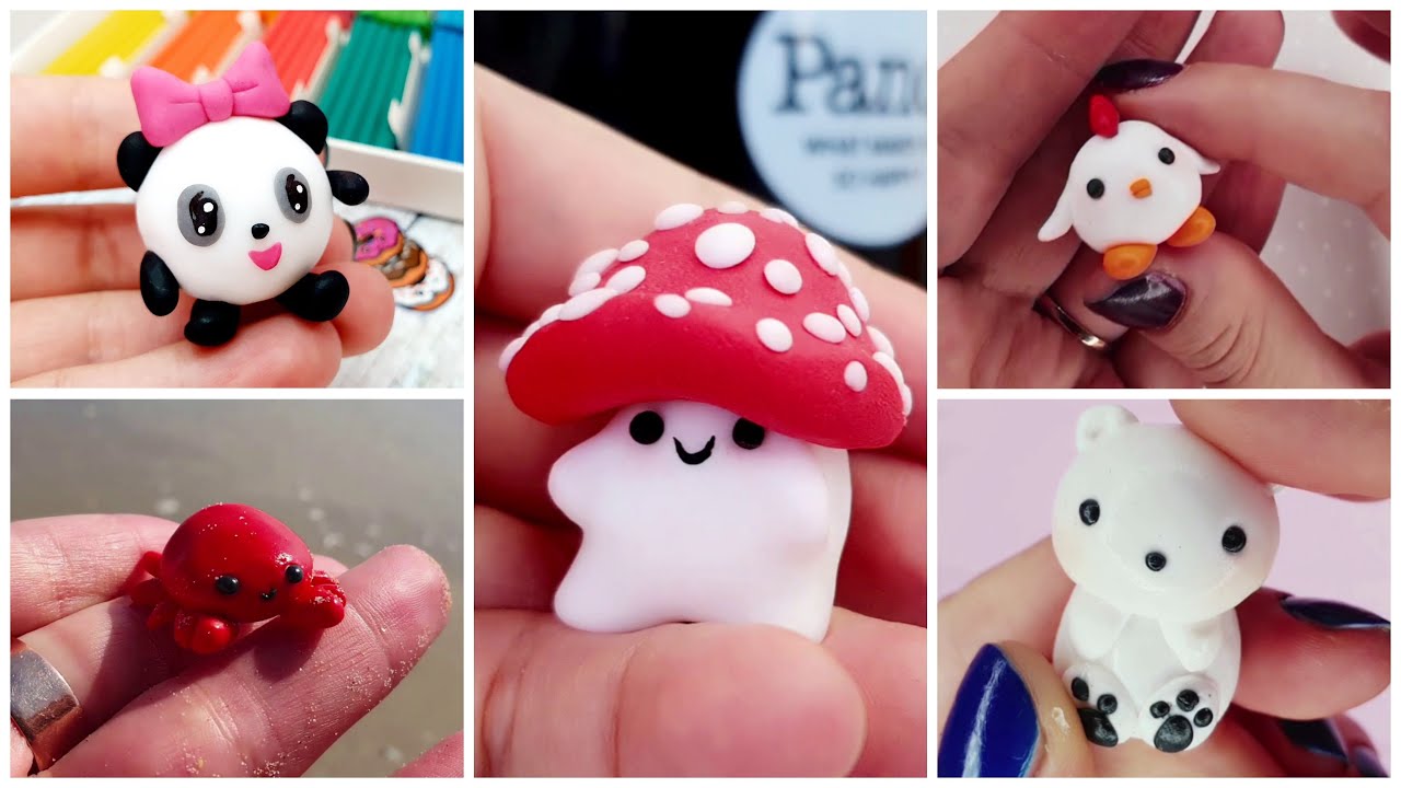 Лепка для НАЧИНАЮЩИХ - 5 простых изделий DIY поделки из пластилина и полимерной глины