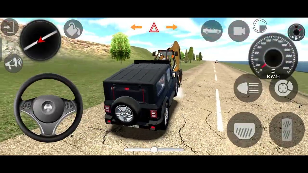 Mahindra Thar with game Indian tractor game Indian car simulator game video..🎮 and