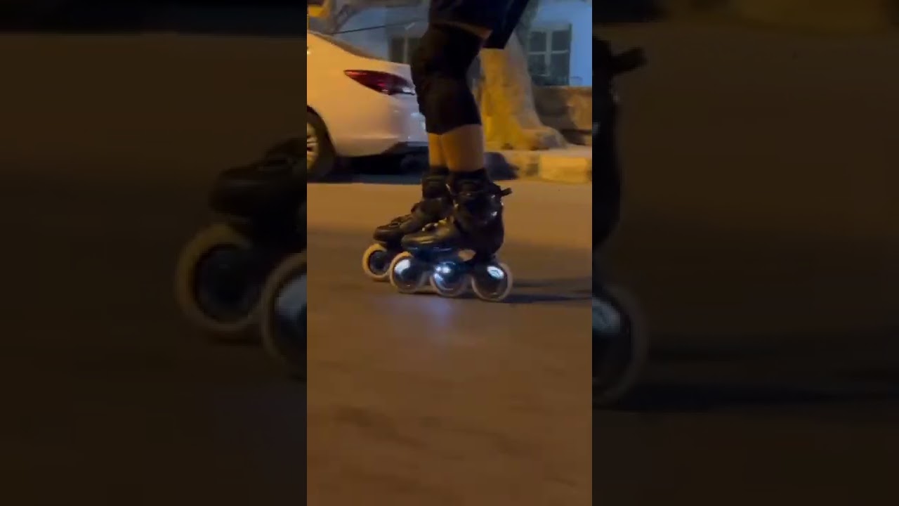 blue Glow luminous inline skating wheels💡⚡#luminous#inline