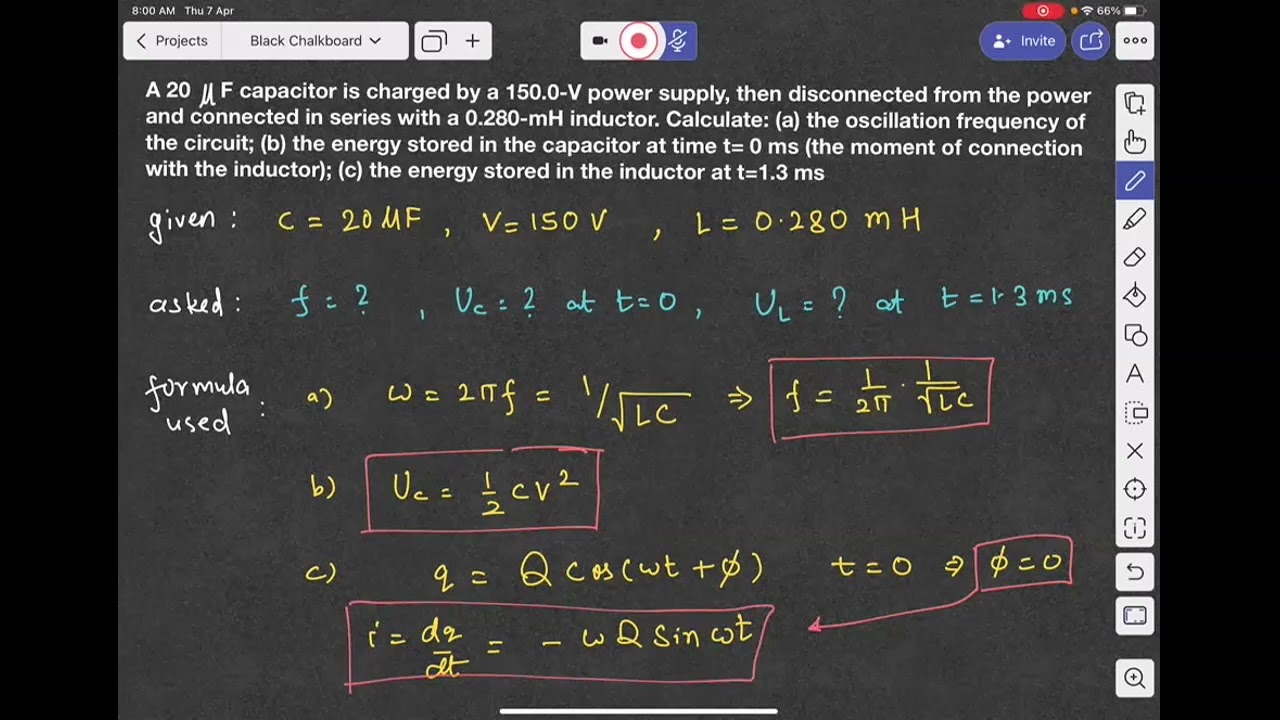 example problem on LC circuit