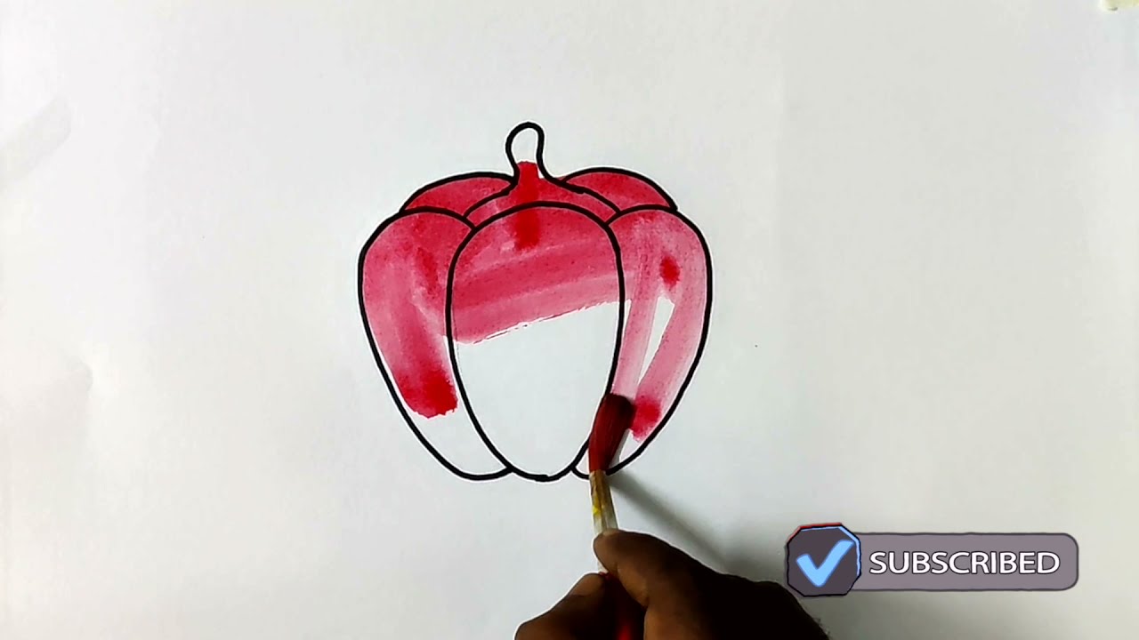 How to draw Bell Pepper | Capsicum Easy Drawing Tutorial Step by Step