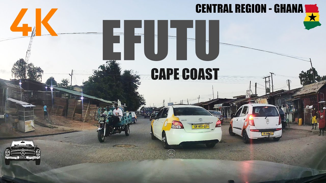 Efutu Cape Coast Drive from Kakumdo Esuekyir and Mpeasem in the Central Region of Ghana 4K