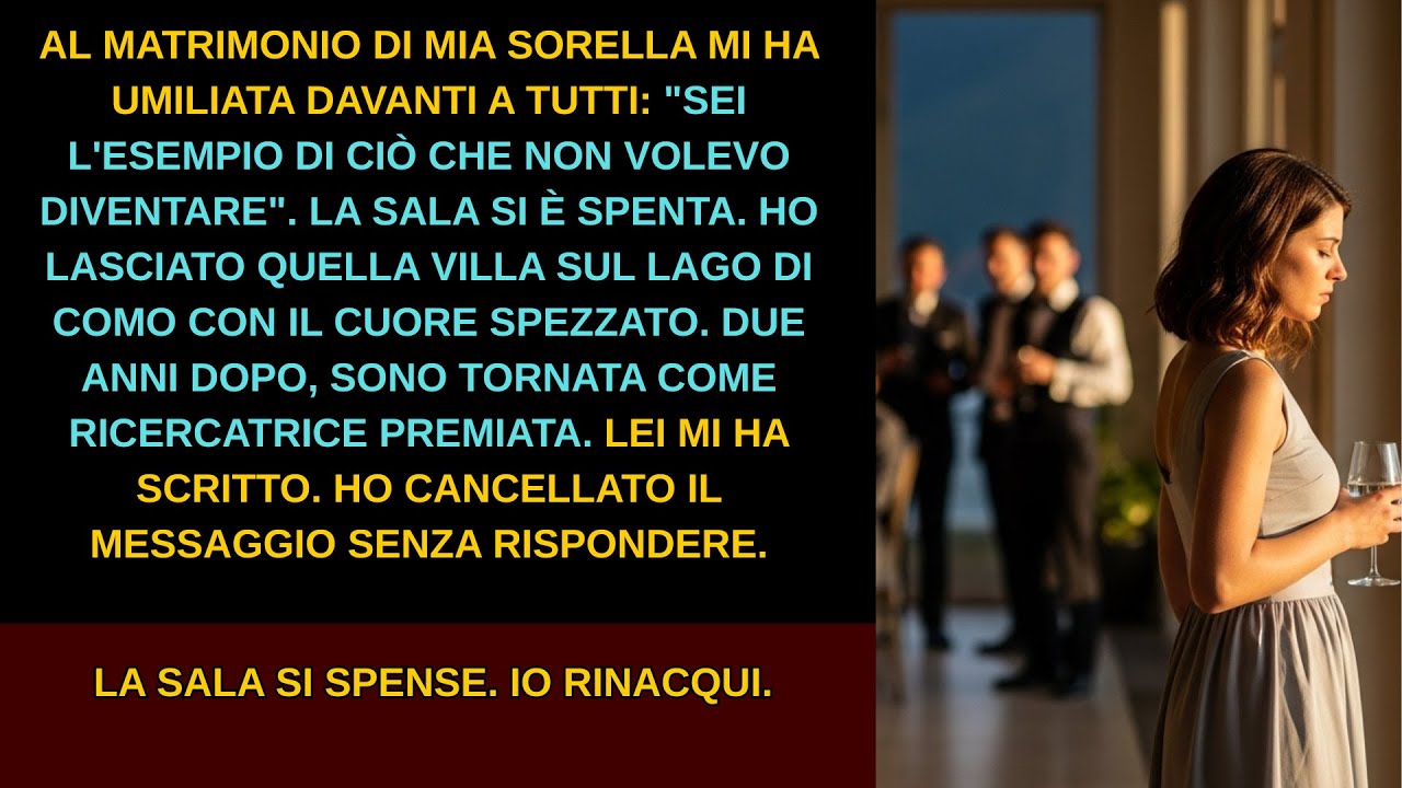 Durante il matrimonio di sua sorella mi ha distrutta con una frase — la sala si è spenta.