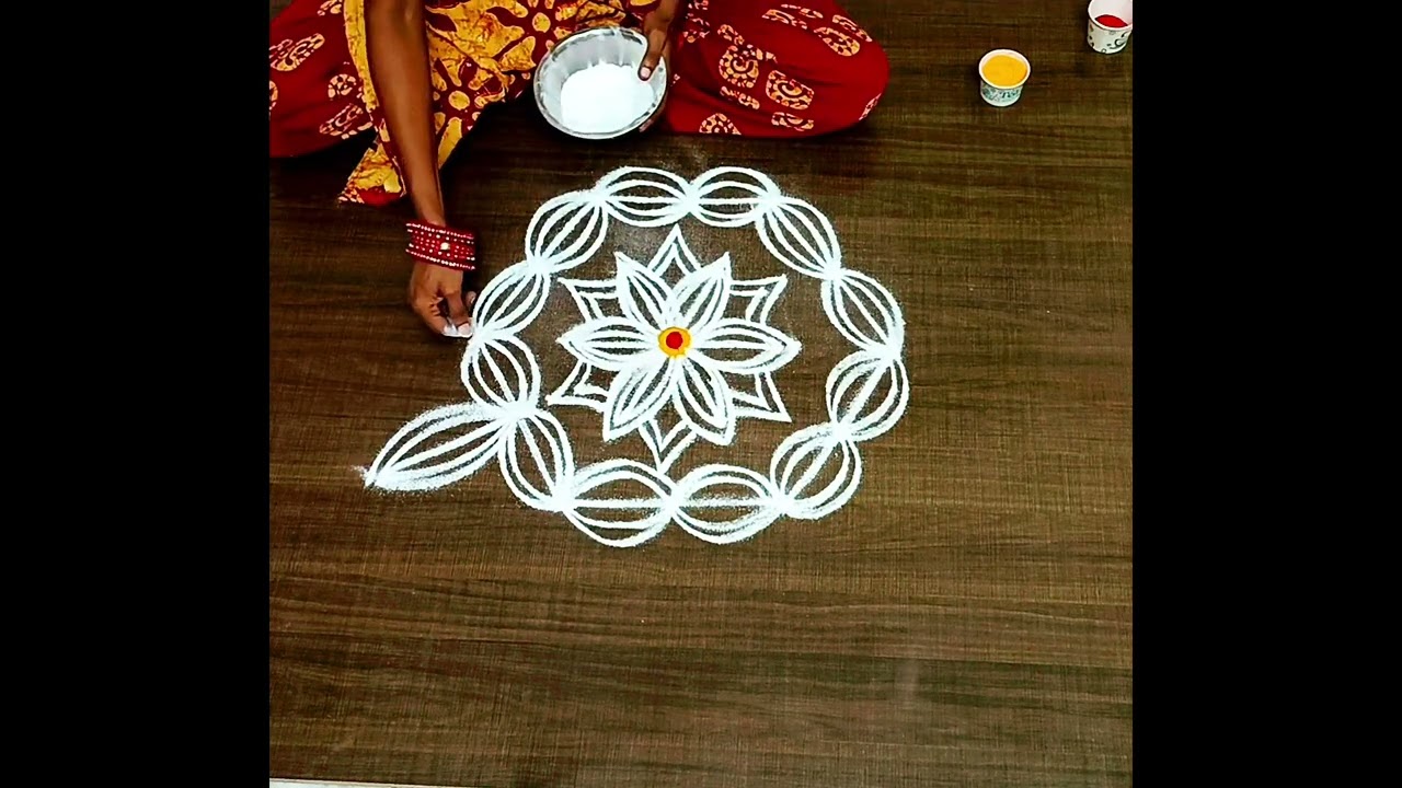 💐 simple rangoli 💐 easy rangoli 💐