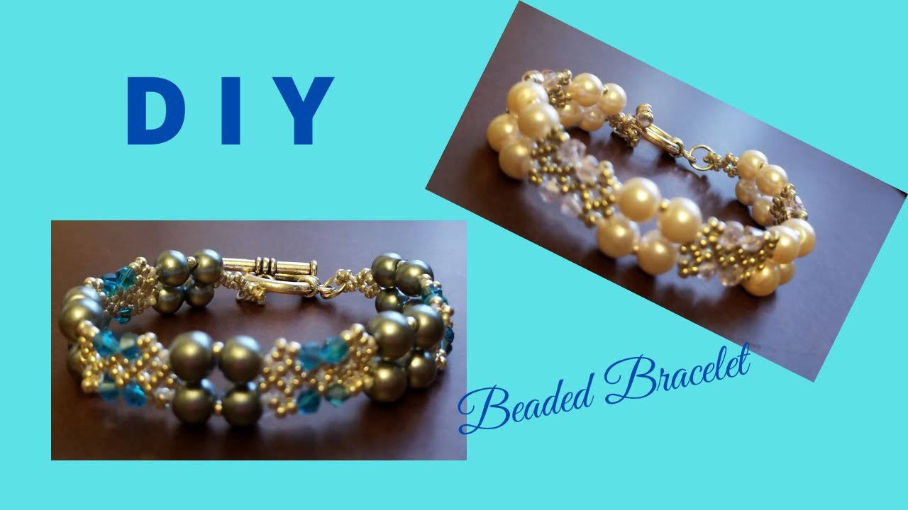 DIY Celestial Inspired Beaded Bracelet / Pulsera / Braccialetto / Pearls and Bicones / Tutorial #271