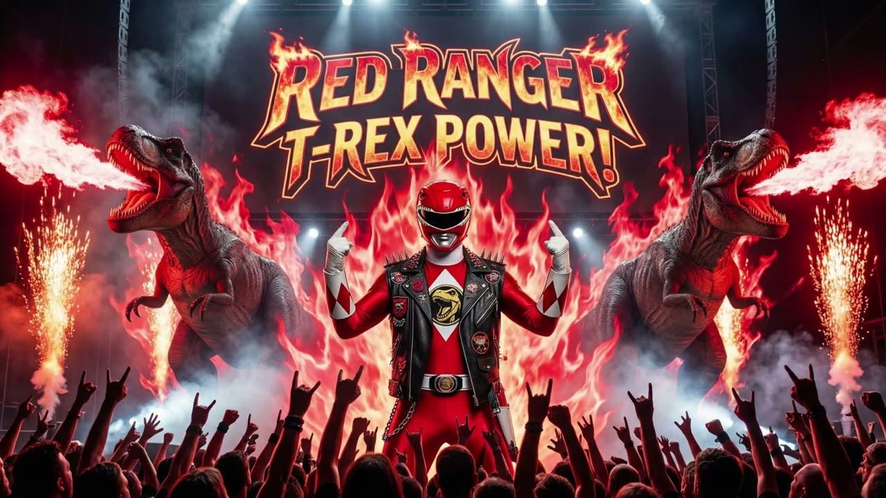 Red Ranger T-Rex Power! An AI Metal Theme For The Red Ranger!