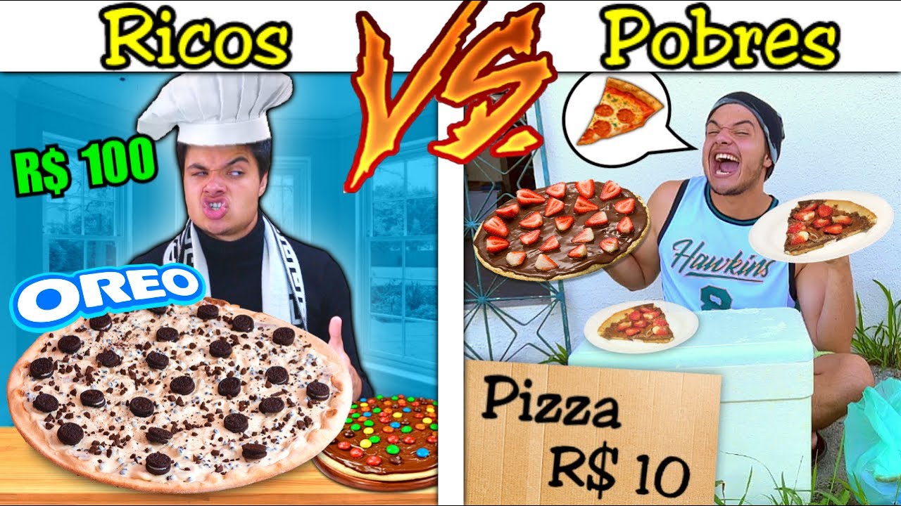 RICOS VS POBRES NA LOJINHA DE PIZZA DOCE #17 (QUEM GANHAR MAIS DINHEIRO VENCE)