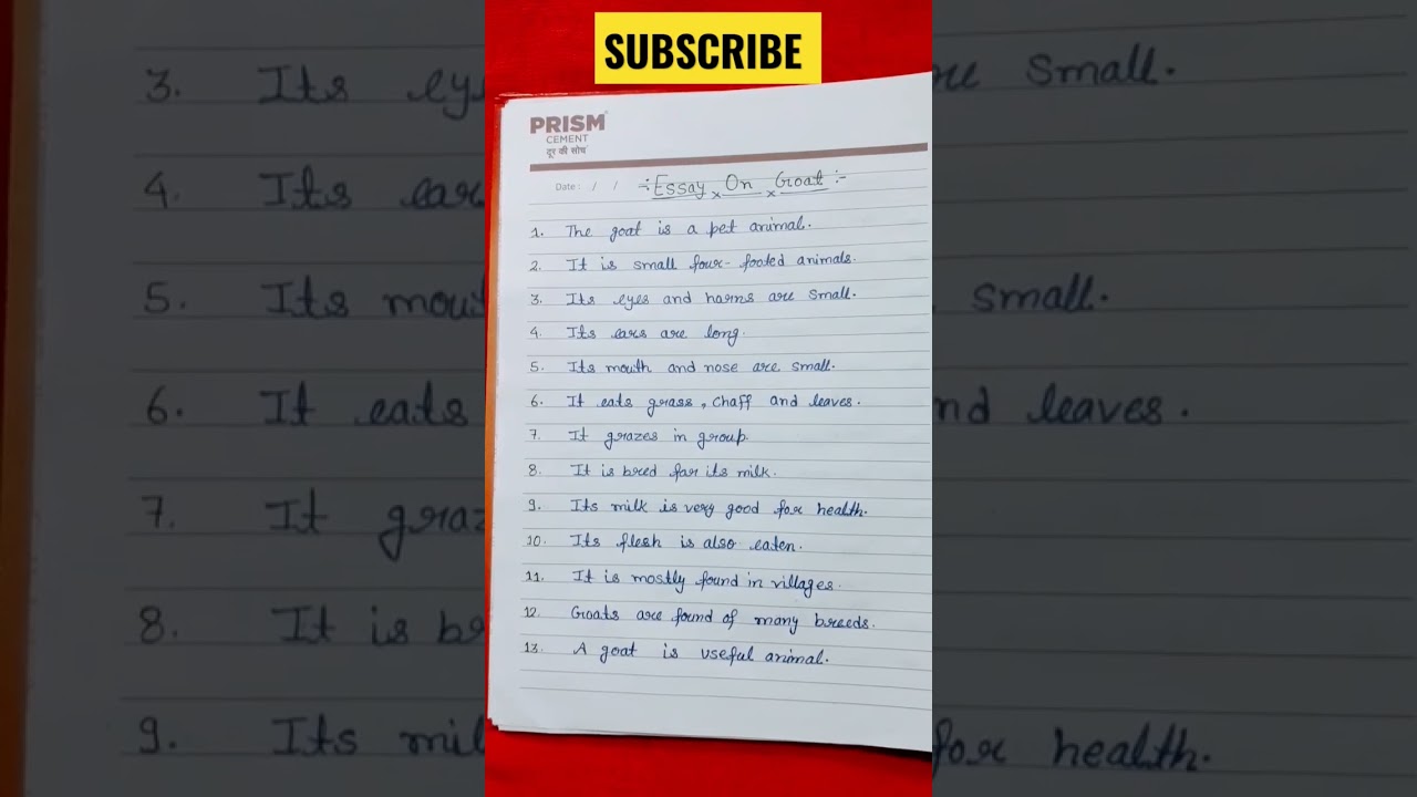 Essay on Goat 🐐// 10 lines on Goat 🐐  please subscribe my channel//support me//1k subscriber 🙏