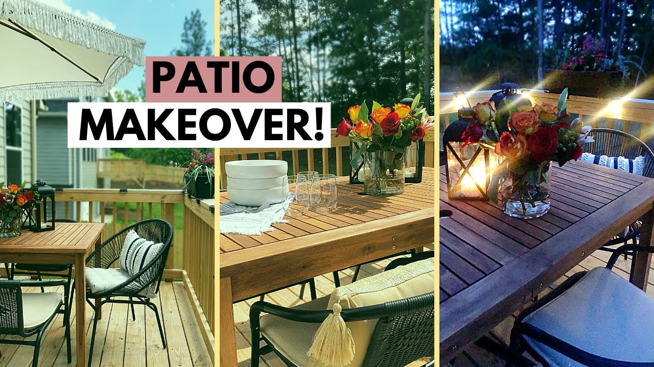 DIY Patio Makeover | Backyard Transformation Before & After | Affordable Summer Decor