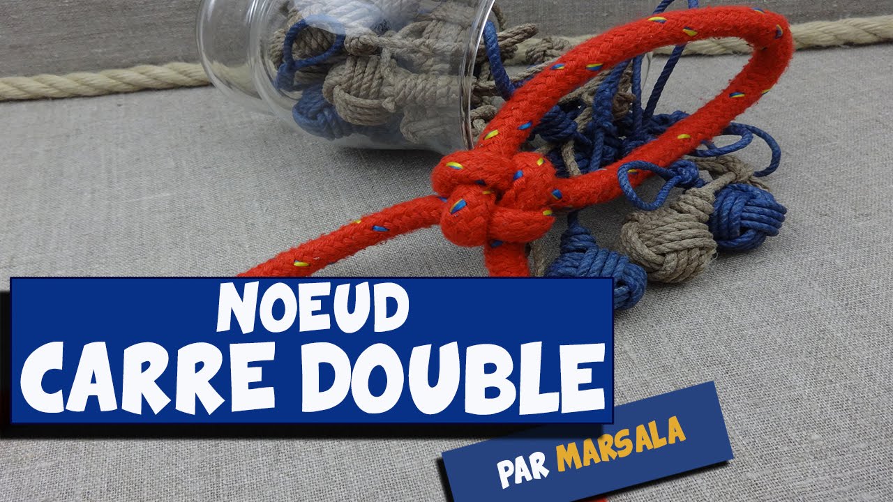 Noeud Carré double ( boucle chinoise, tête de more chinois, chinois) #noeud à boucle
