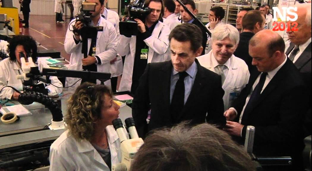 Nicolas Sarkozy visite l'usine Sagem Défense et Sécurité de Fougères