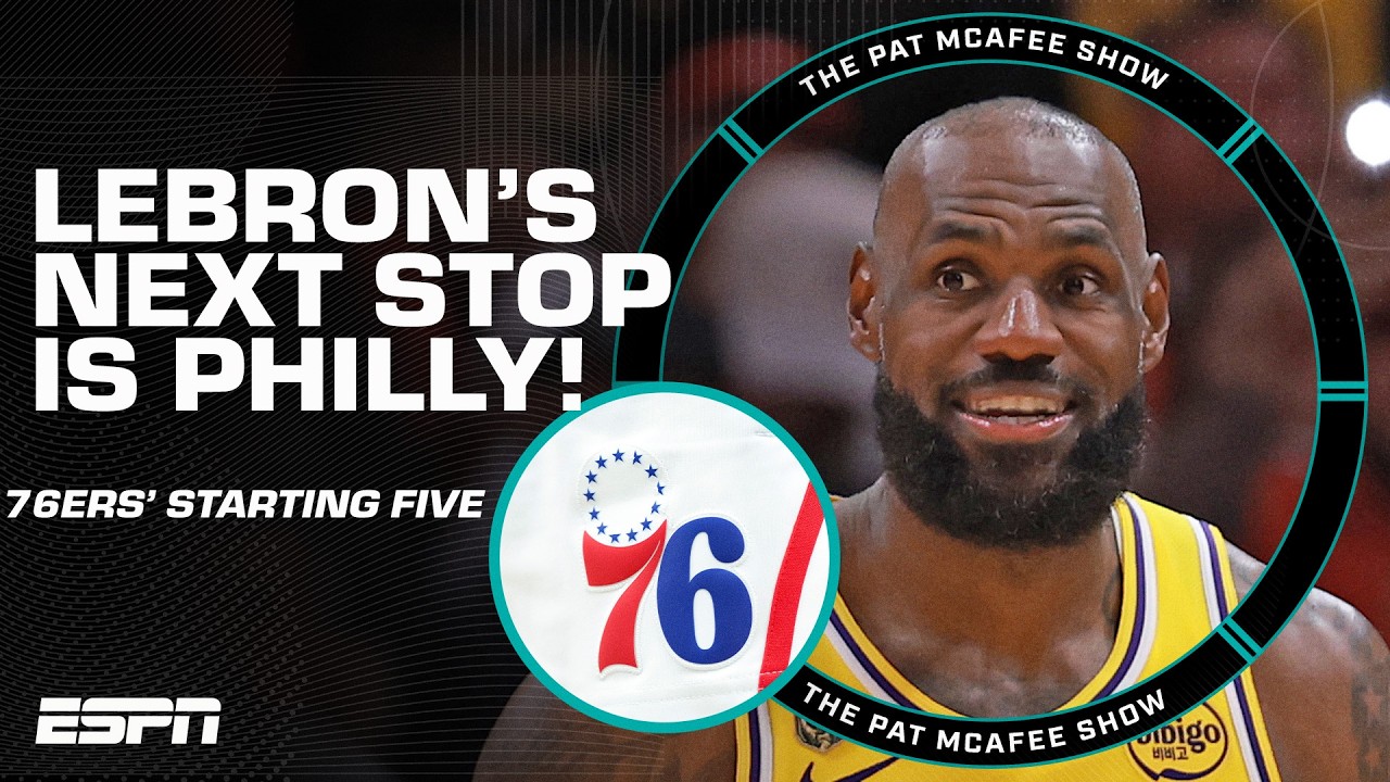 The Philadelphia 76ers&rsquo; starting five now includes LEBRON JAMES! 👀🔥 | First Take