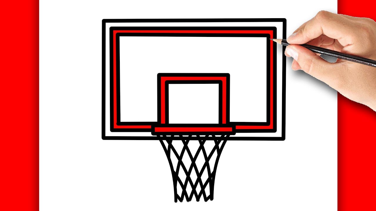 HOW TO DRAW BASKETBALL HOOP EASY | DRAWING STEP BY STEP