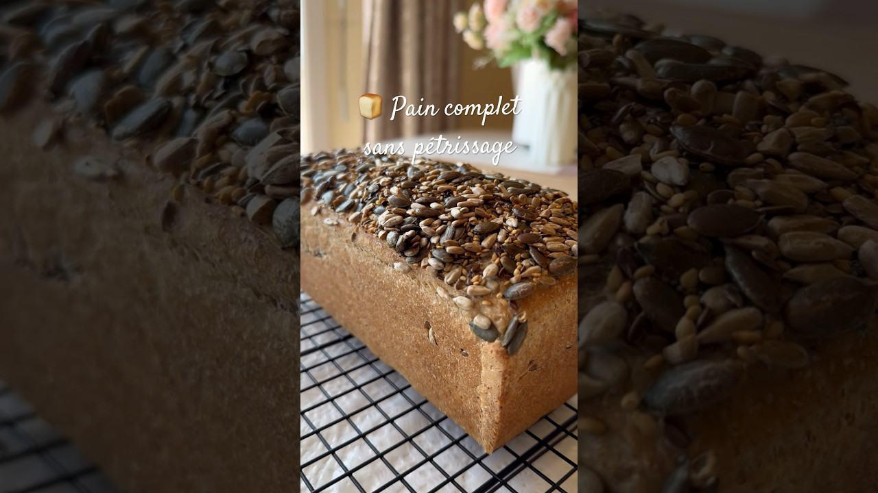 🍞Pain complet sans pétrissage            #bread #paindemie