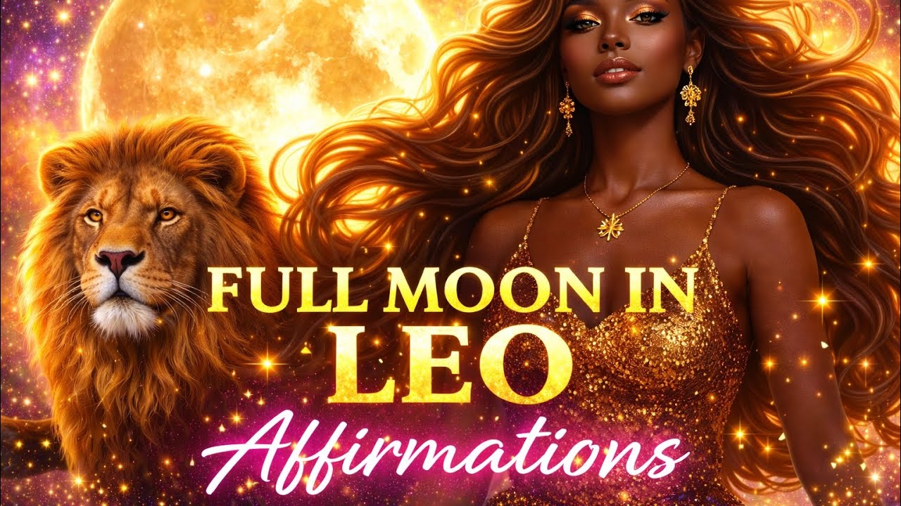 Leo Full Moon Affirmations 🌕♌ 528 Hz | Confidence, Self-Love, Power & Visibility Activation