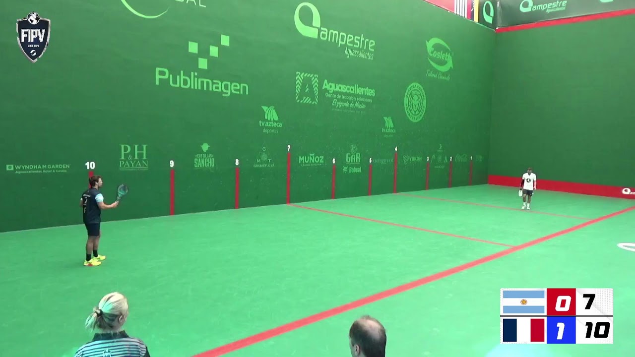 3er Lugar. Liga de Naciones de Frontón Argentina vs Francia. Paleta Goma Masculino