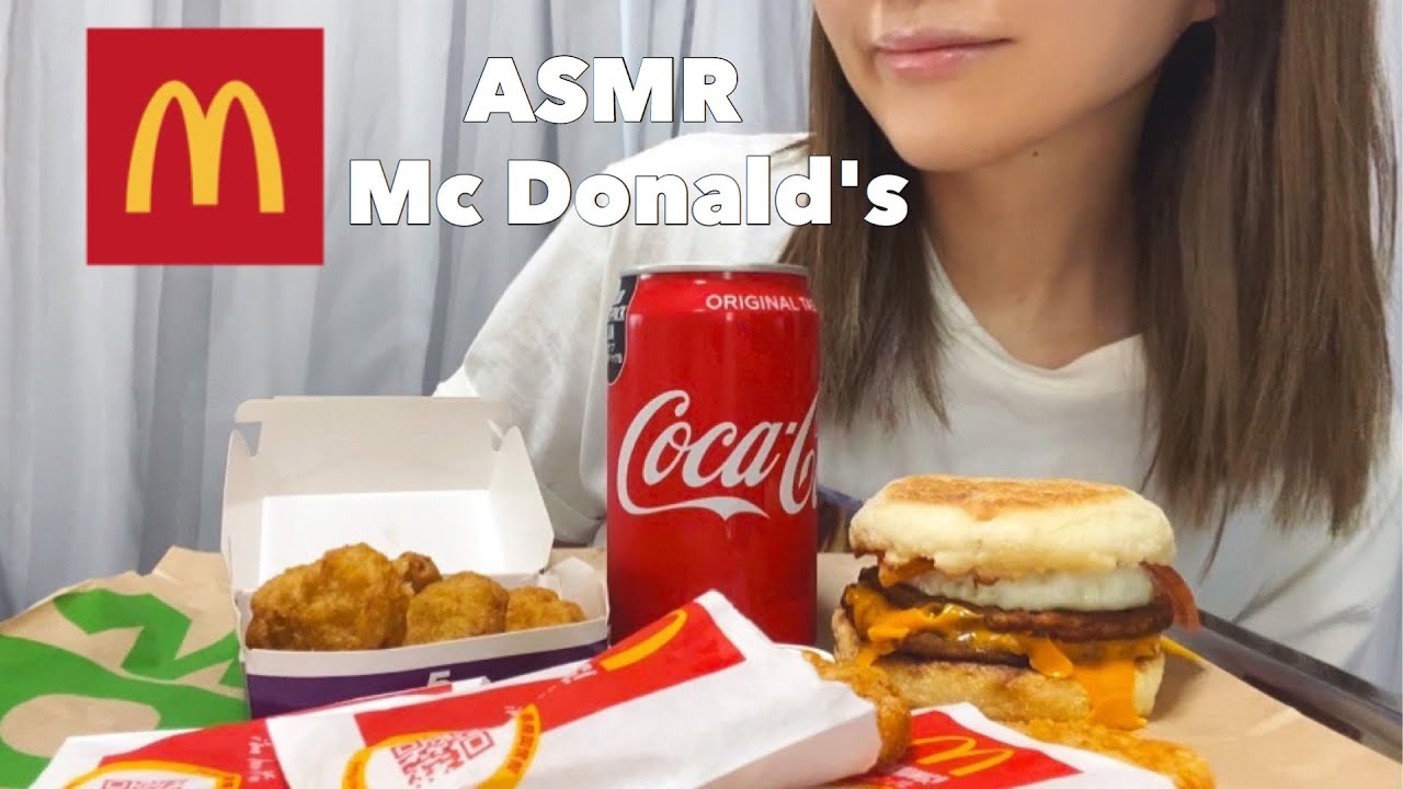【ASMR】マクドナルド 朝マック食べる 【モッパン／咀嚼音／McDonalds／囁き声】