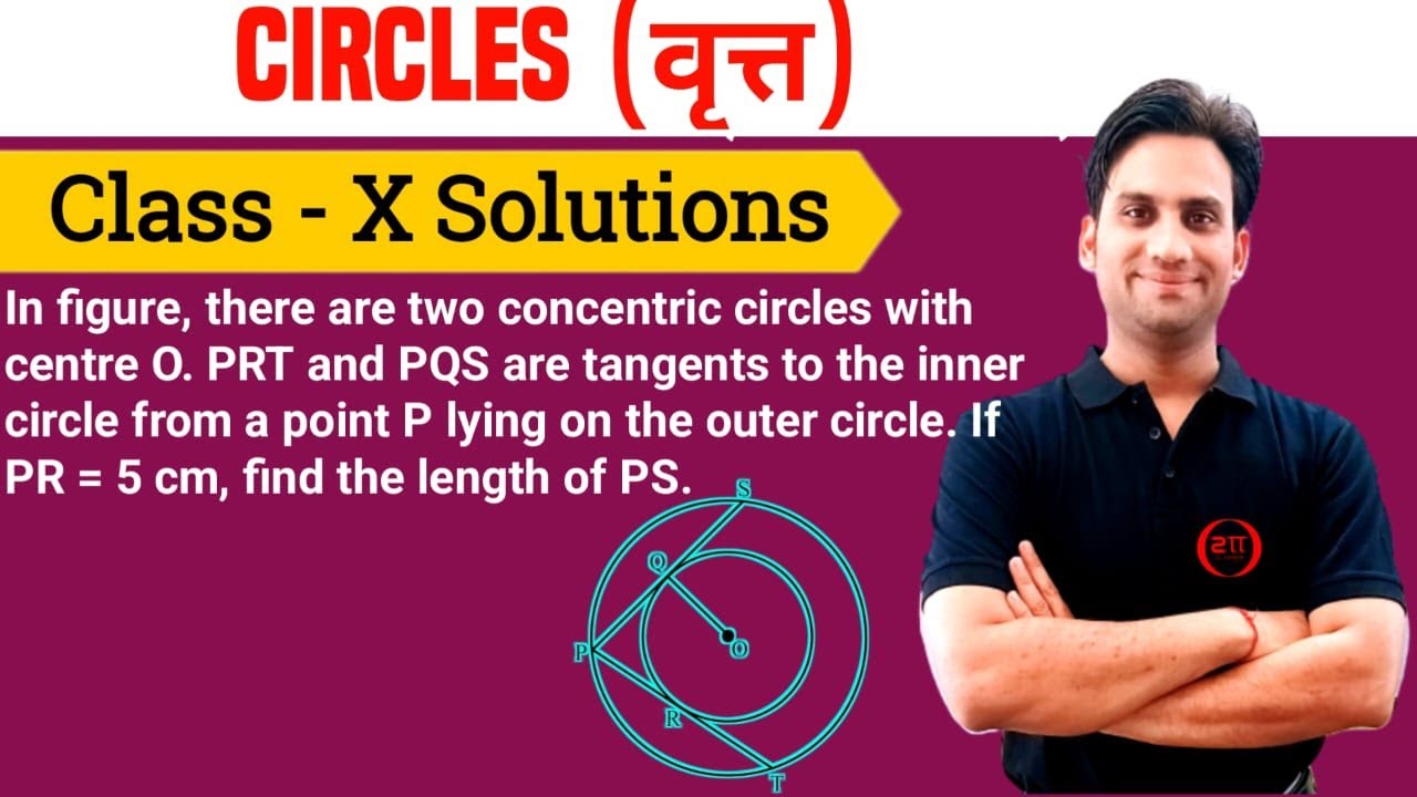 In fig., there are two concentric circles with centre O. PRT and PQS are tangents to the inner