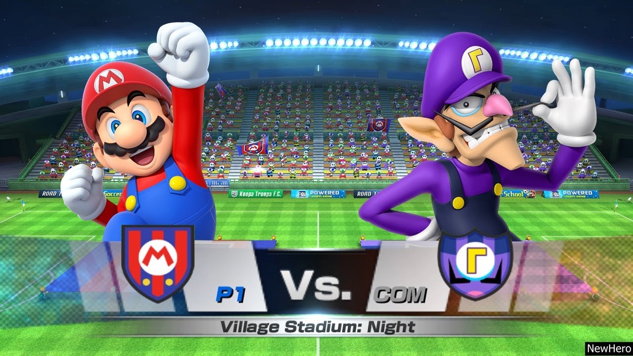 Mario Sports Superstars - Mario/Peach Vs. Waluigi/Diddy Kong