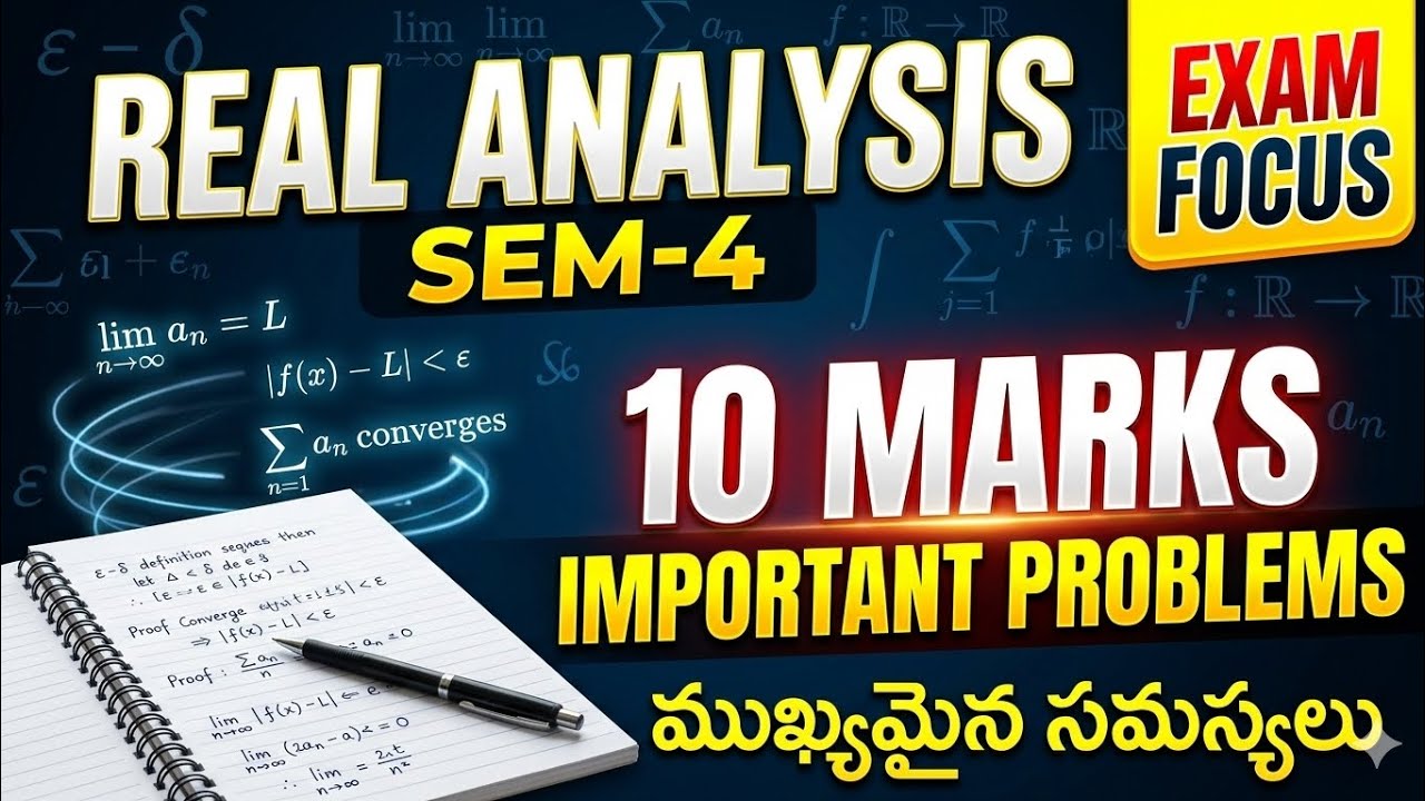 Real Analysis Sem-4 Most Important Problems (10 Marks)| Must Watch Before Exam #real analysis #sem4 