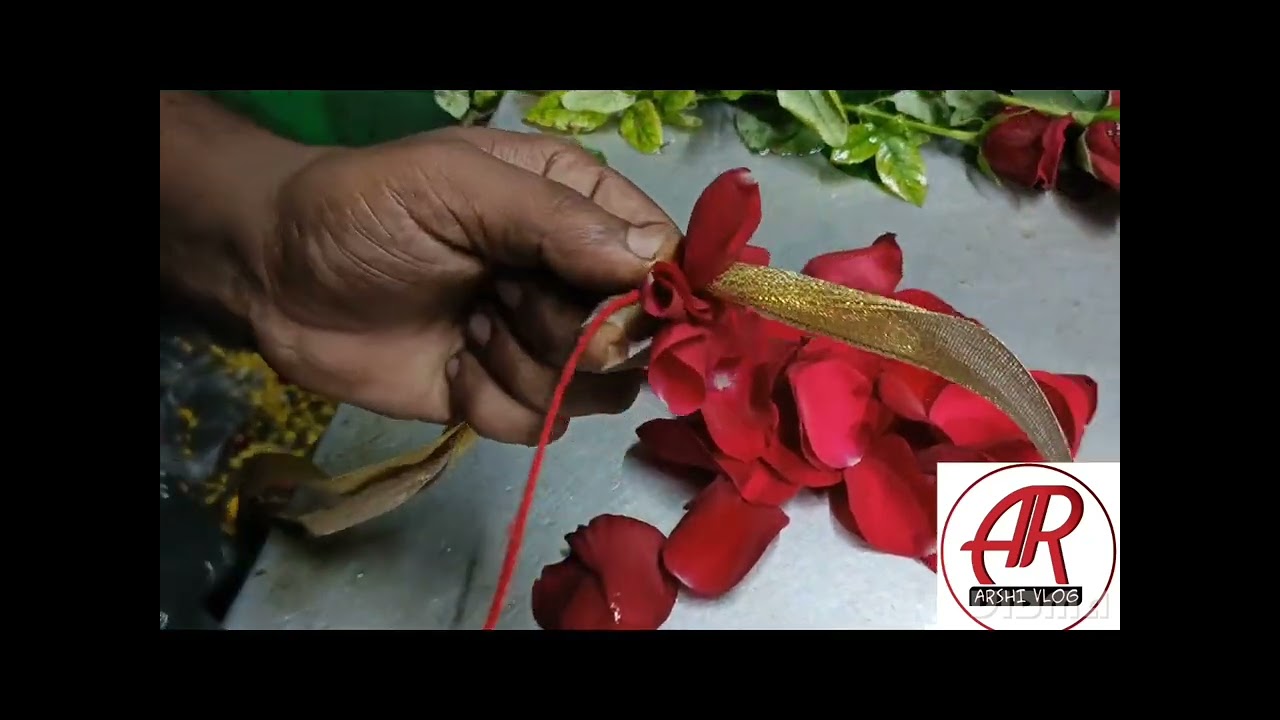Rose petals garland making 🥰