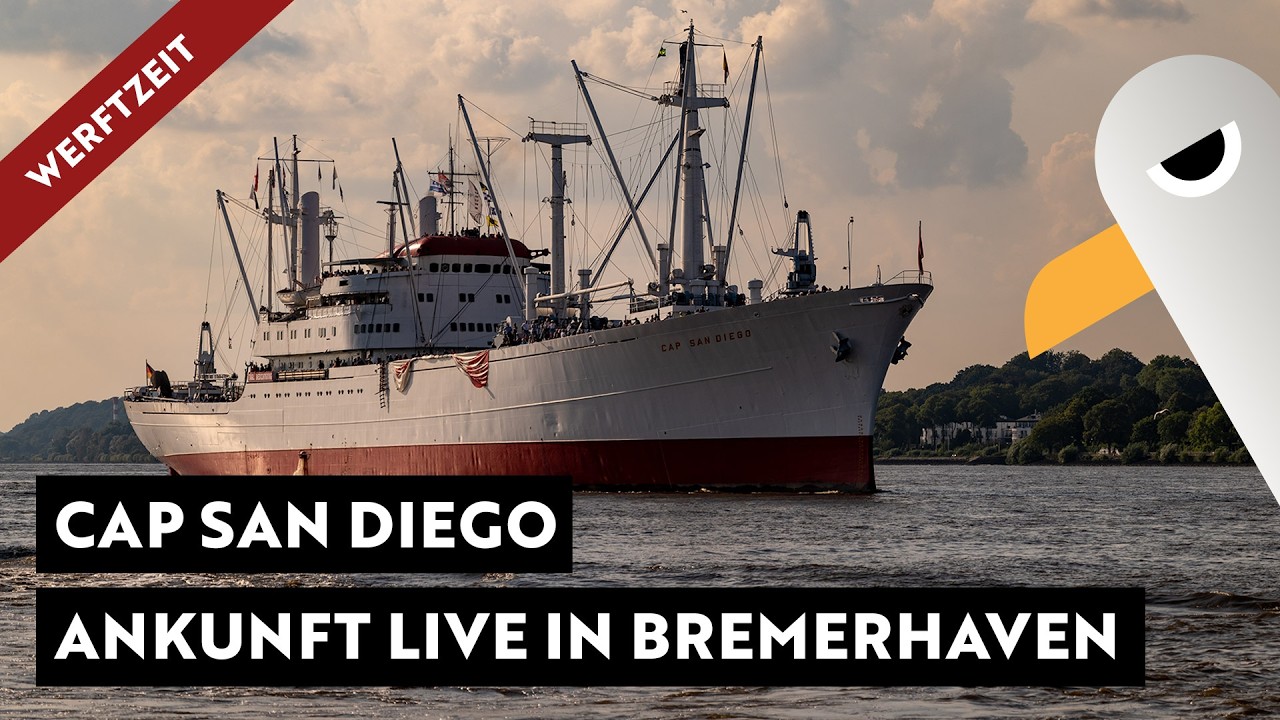 Cap San Diego Werftzeit: Ankunft Schleuse Bremerhaven