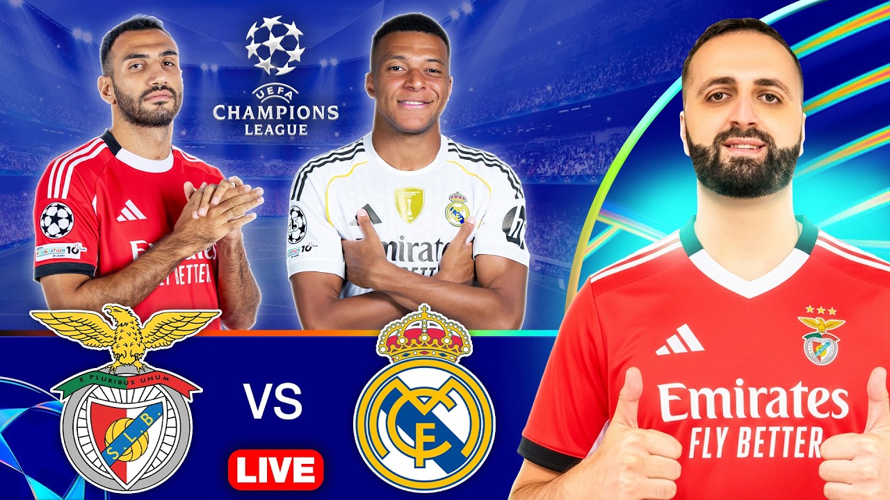🔴 LIVE ბენფიკა vs რეალი - ჩემპიონთა ლიგა 2025/26 ფლეი-ოფი - პირველი მატჩი🔥NiKoLoz რეაქტ⚽🔥