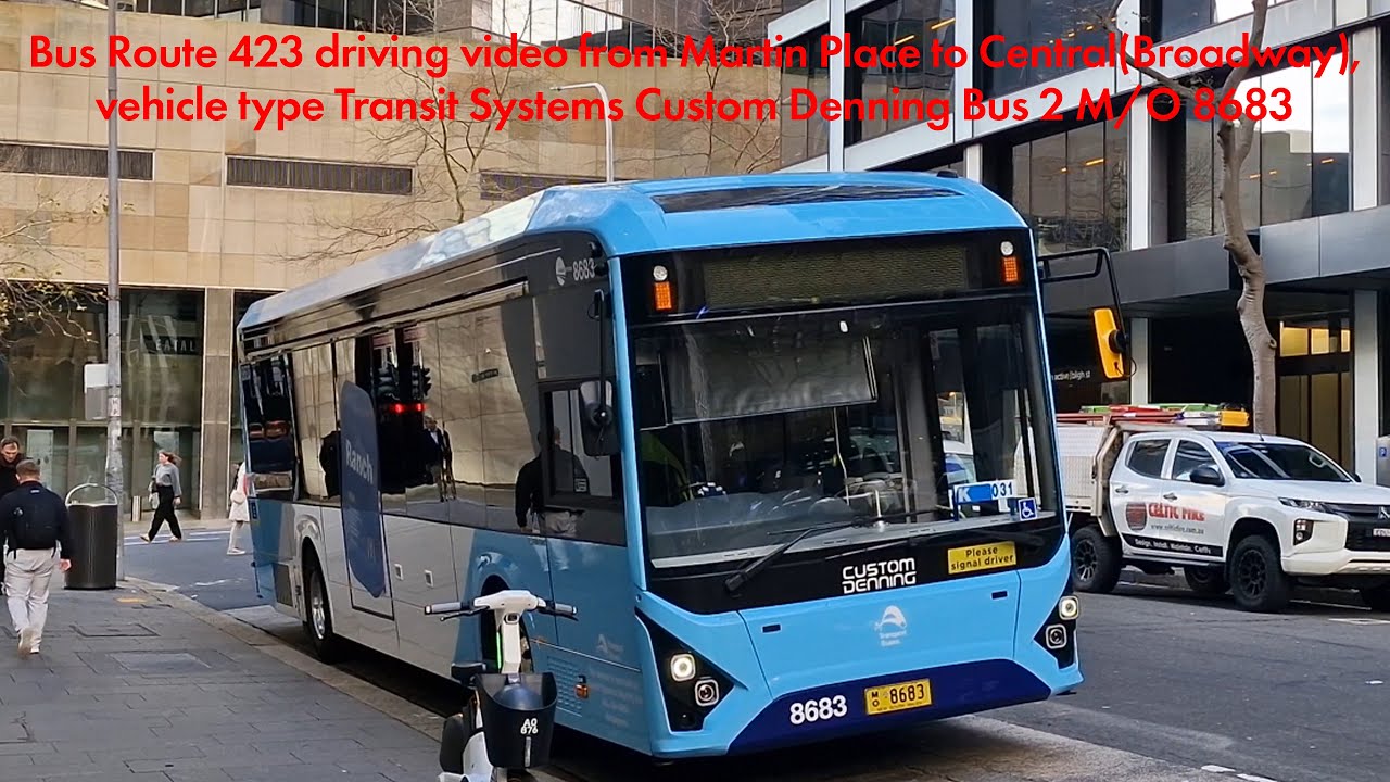 [4K] Custom Denning Element 2 Bus M/O 8683 driving video from Martin Place to Central (Route 423)