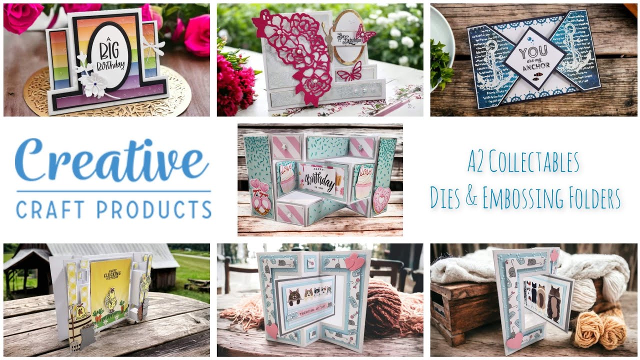 NEW RELEASE Creative Craft A2 Collectables Dies & Embossing Folders plus Samples.