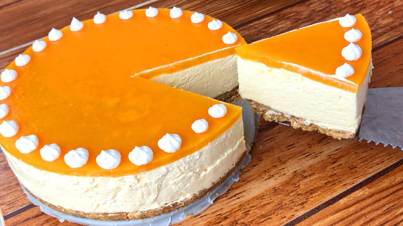 El Chessecake de mango más rico  SIN HORNO (te encantará)