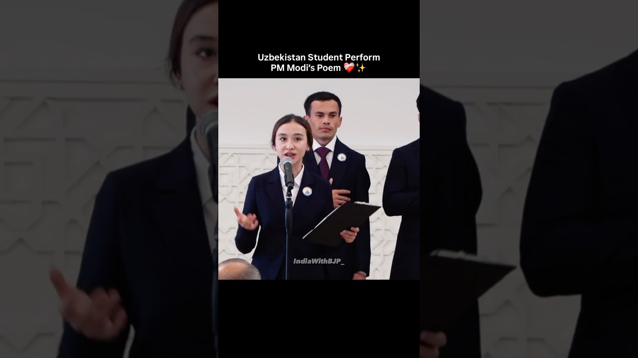 Uzbekistan Students Perform PM Modi&rsquo;s Old Poems in Hindi #narendramodi #uzbekistan