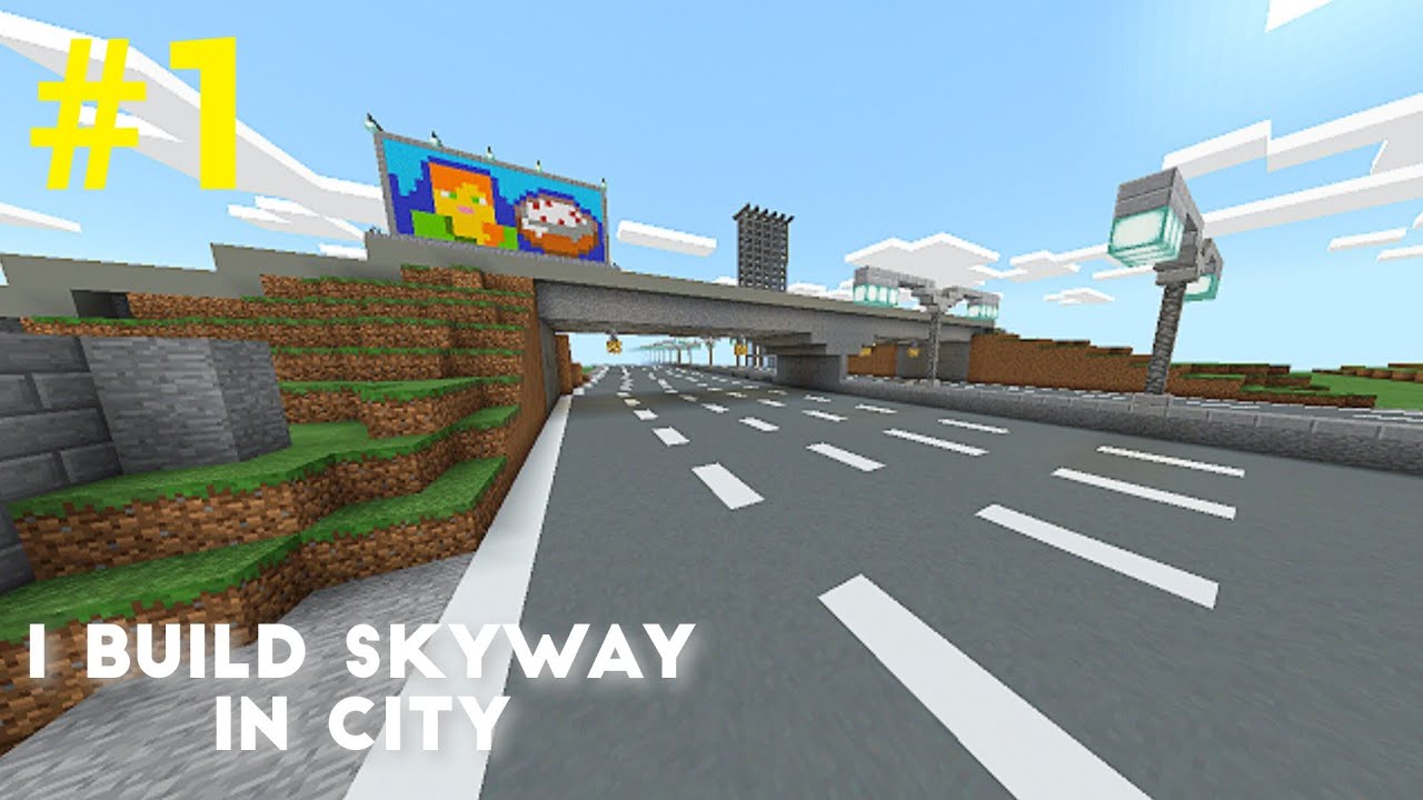 Minecraft Relaxing LongPlay - Build Skyway In City (No Commentary)