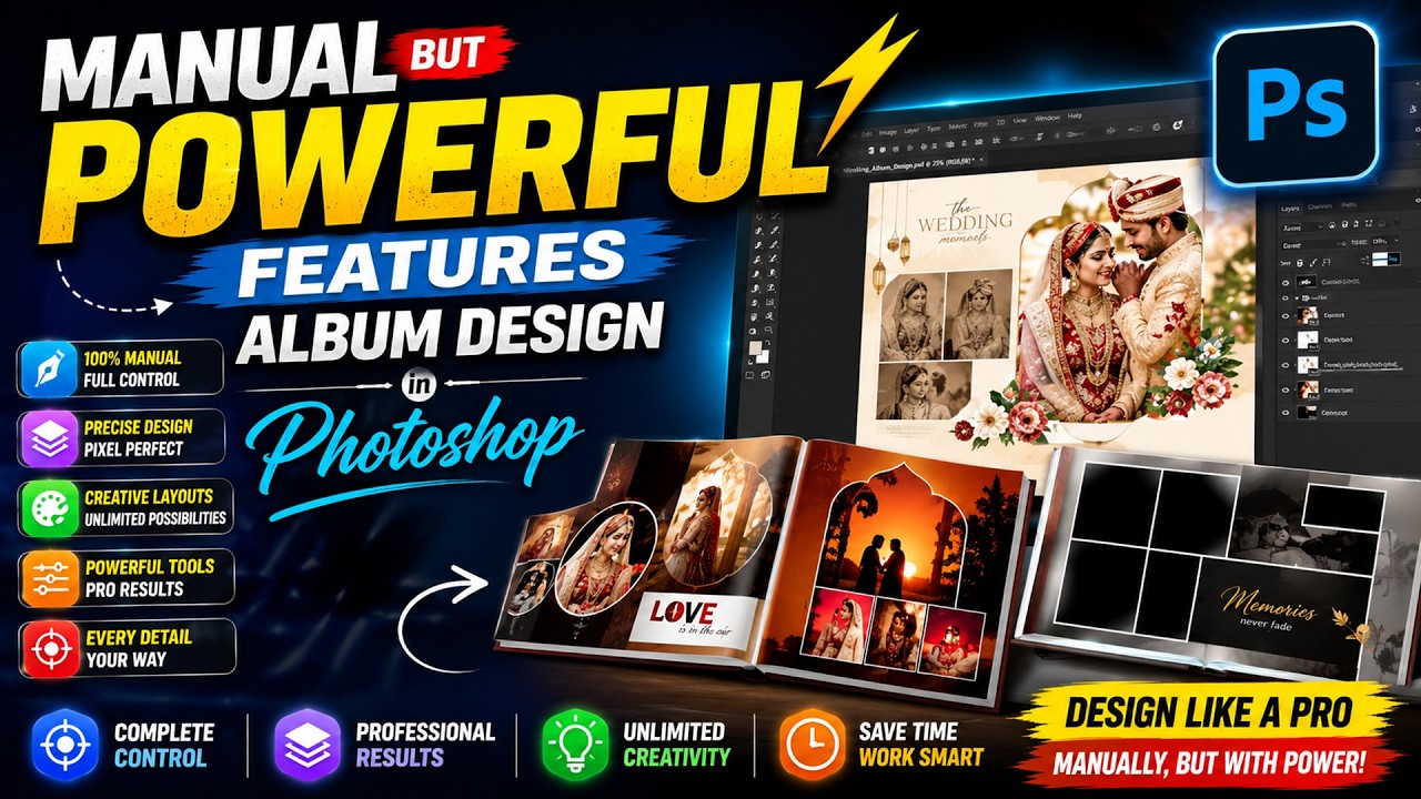 Manual But Powerful features Album Design in Photoshop | #albumdesigningnewfeatures