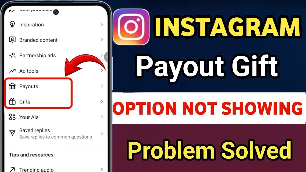 Вариант счёта для выплат в Instagram не отображается | Вариант подарка в Instagram Reels Show Nah...