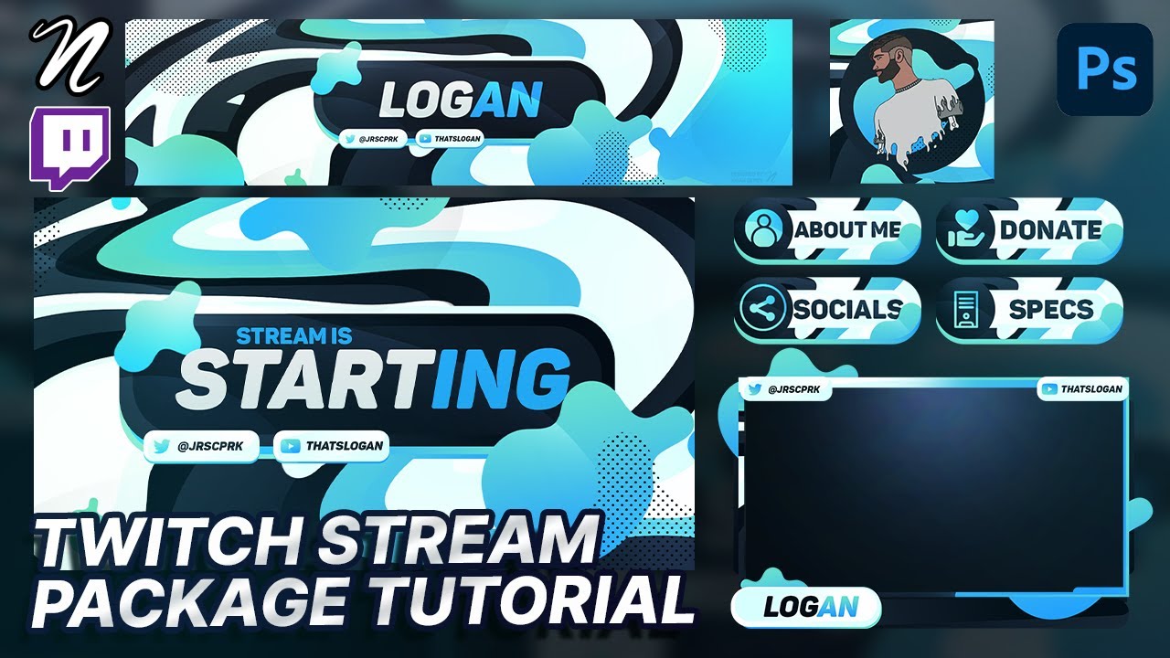 Photoshop Tutorial: Twitch Stream Package by Qehzy