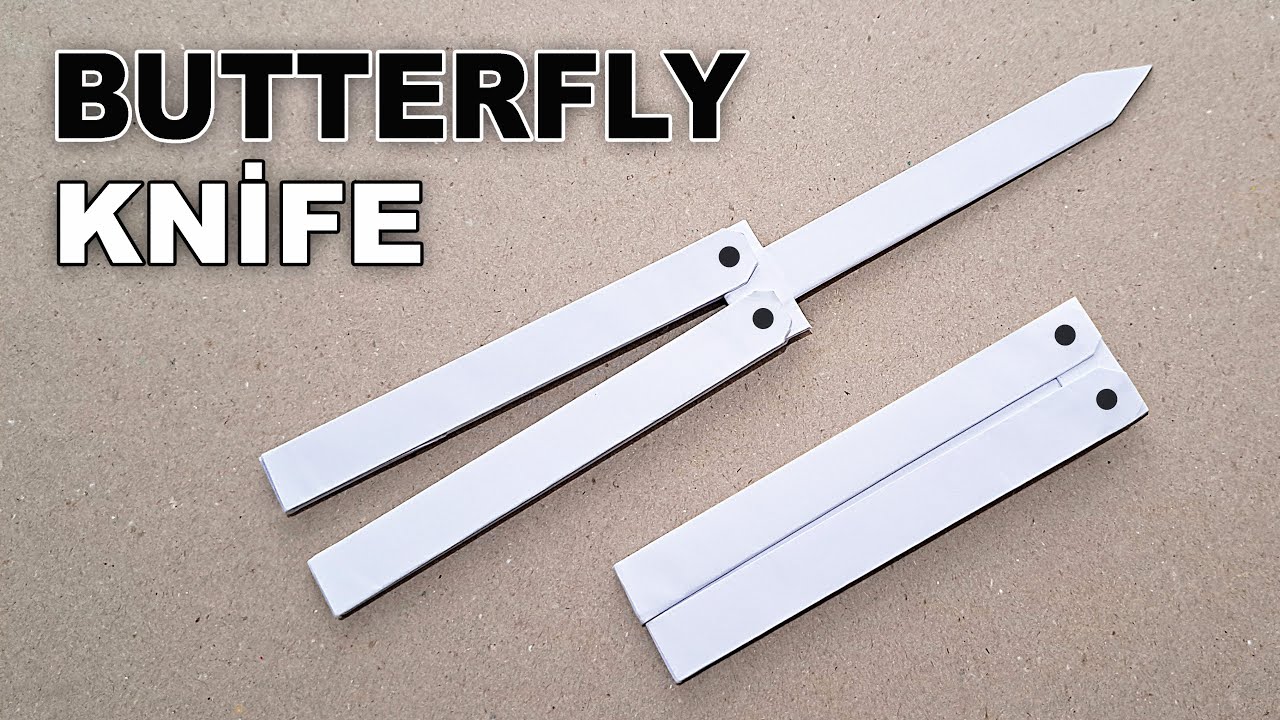 DIY - КАК СДЕЛАТЬ НОЖ-БАБОЧКУ ИЗ БУМАГИ А4 - ( Нож-бабочка ! )