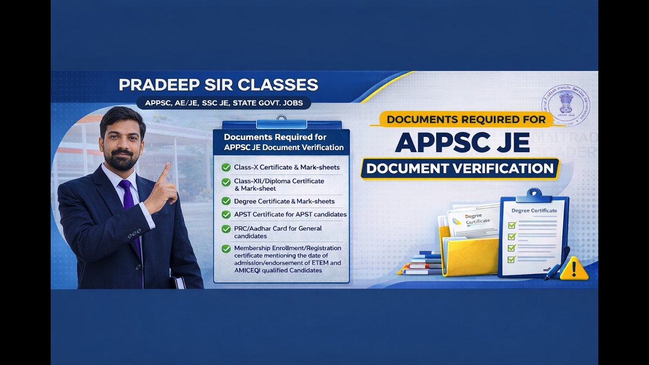 APPSC JE Document Verification 2026 | Documents Required for DV | #appsc #appscjecivil