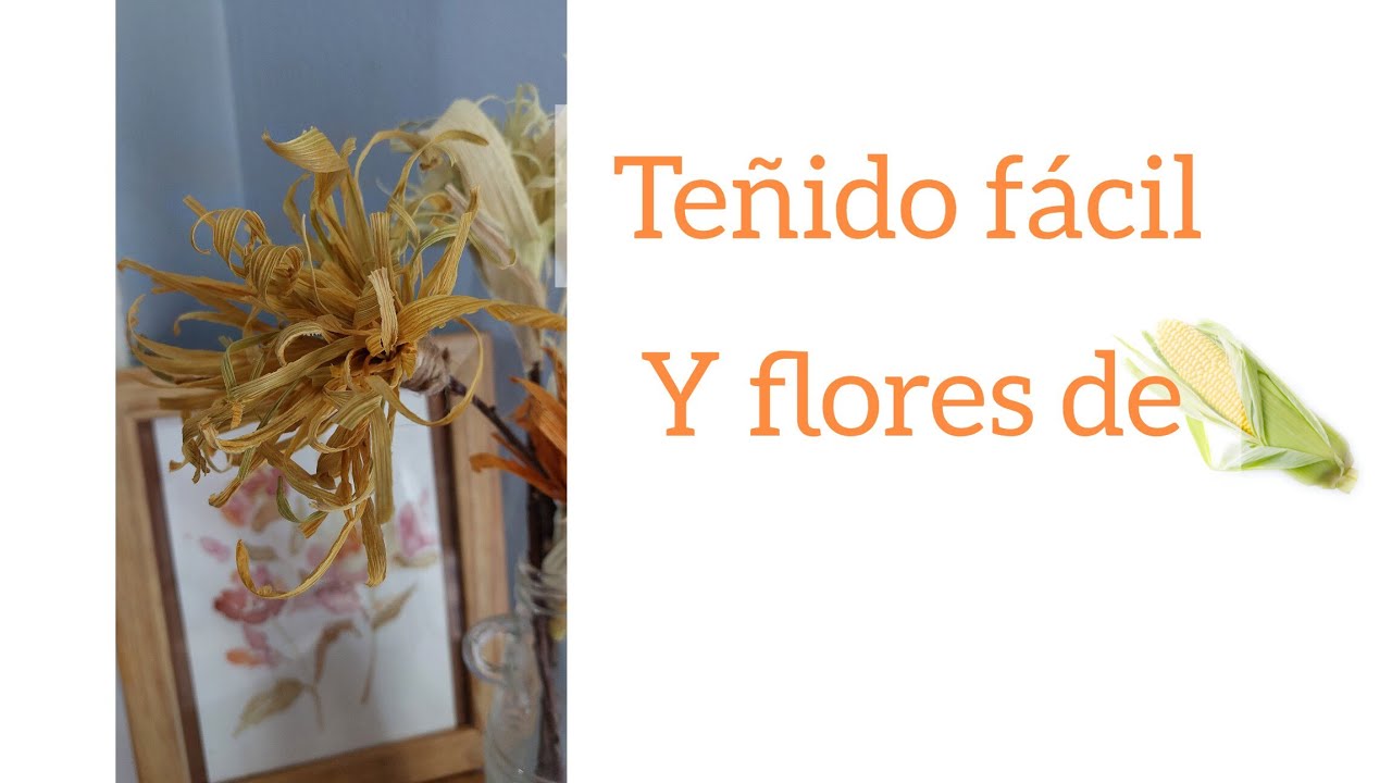 COMO HACER  FLORES DE COLORES CON CHALA DE CHOCLO/ MAIZ O MAZORCA. TIÑIENDO CON ELEMENTOS NATURALES.