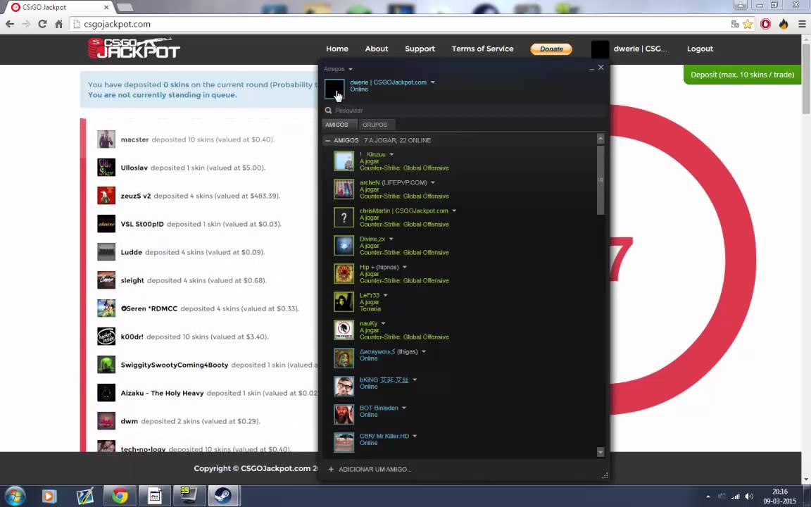 Como usar CSGOJackpot.com